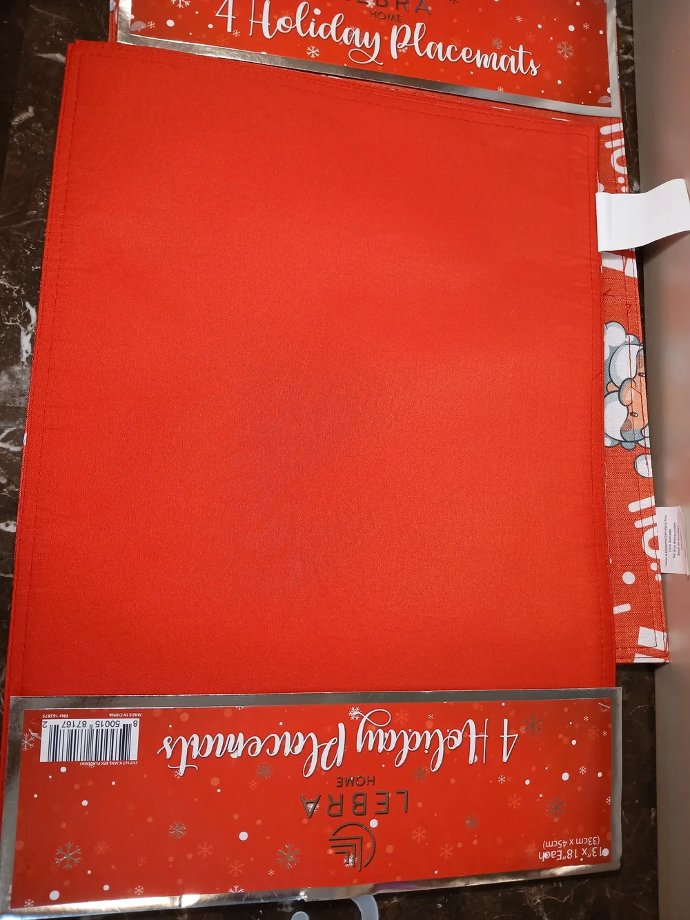Red Santa 'Ho!' Holiday Placemats Size 13x18 - 2 Set of 4 (8 total)